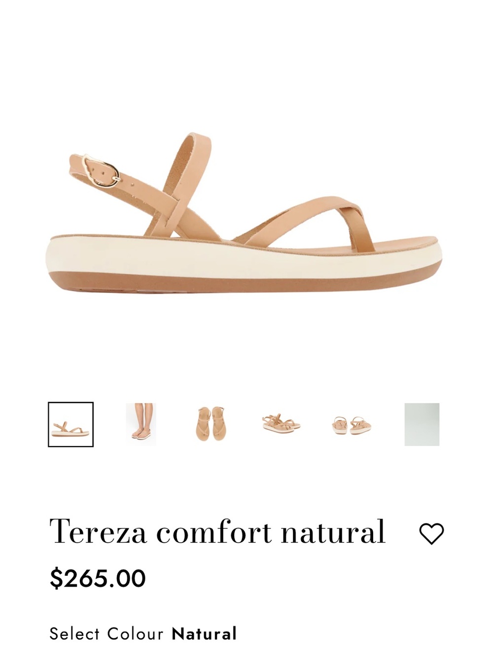 Ancient Greek Sandals Natural Leather Strappy Platform Sandal